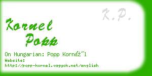 kornel popp business card